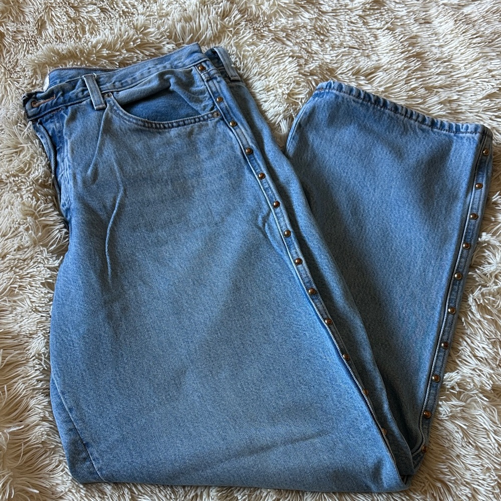 Gold Studded Light Blue Women's Jeans